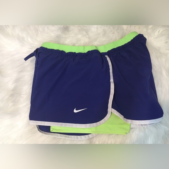 Nike Pants - Women’s Nike Dri-Fit Running Athletic Shorts Blue/Purple/Neon Size Medium